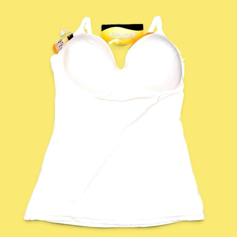 NWT Maidenform Flexees Skinny Everyday Wirefree Shaping Cami White XXL New